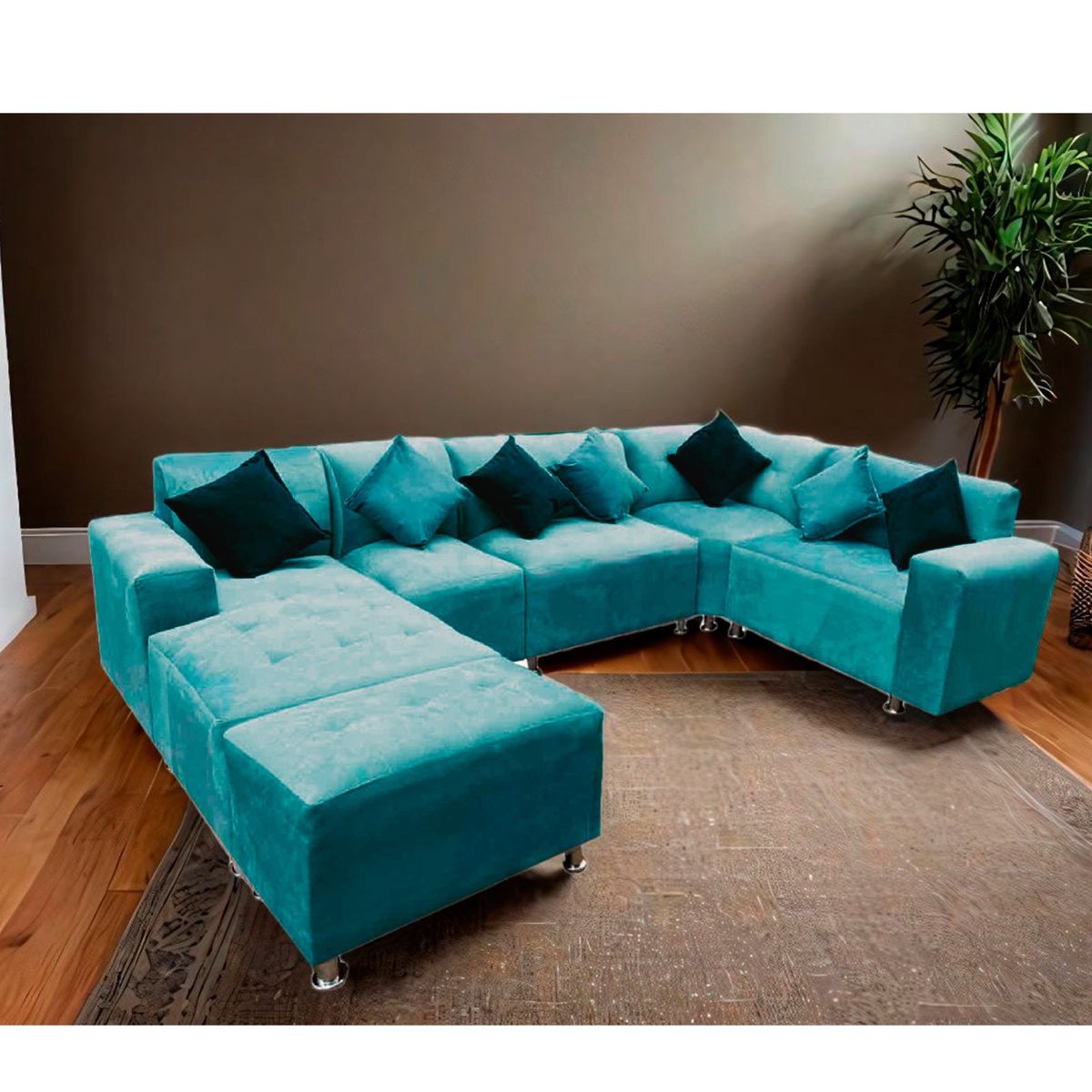 GENERICO - SECCIONAL MODELO CHARLESTONE TURQUESA