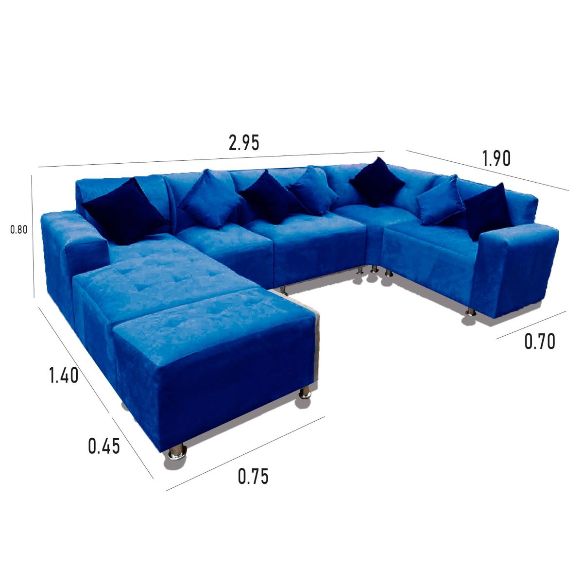 GENERICO - SECCIONAL MODELO CHARLESTONE AZUL