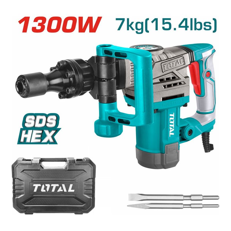 TOTAL TOOLS - MARTILLO DEMOLEDOR HEXAGONAL 1300W  7KG  20J