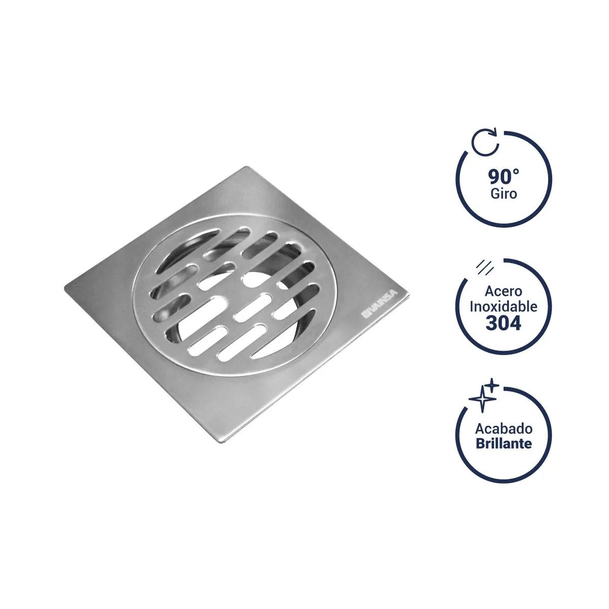 VAINSA - Sumidero 4" en Acero Inoxidable 304