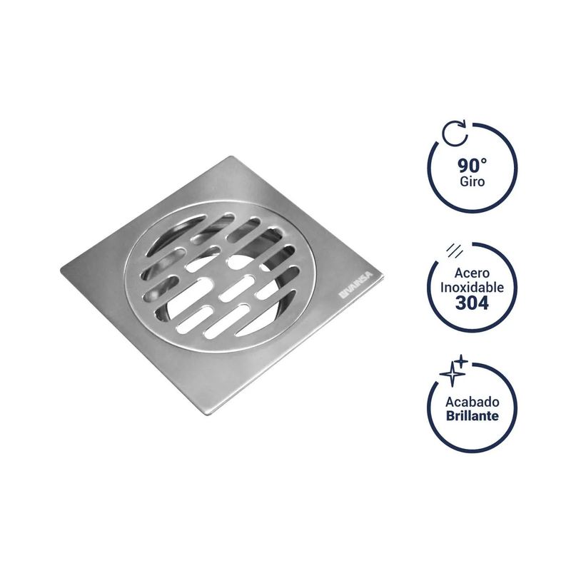 VAINSA - Sumidero 4" en Acero Inoxidable 304