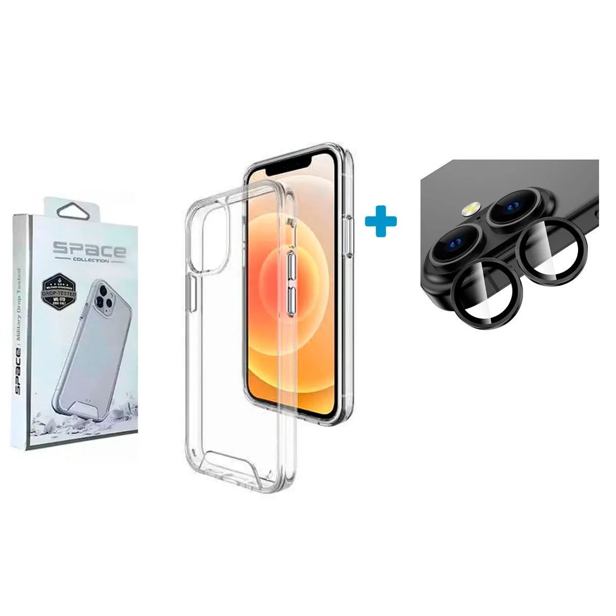 GENERICO - Case Space + Protector De Cámara Para iPhone 16 Negro