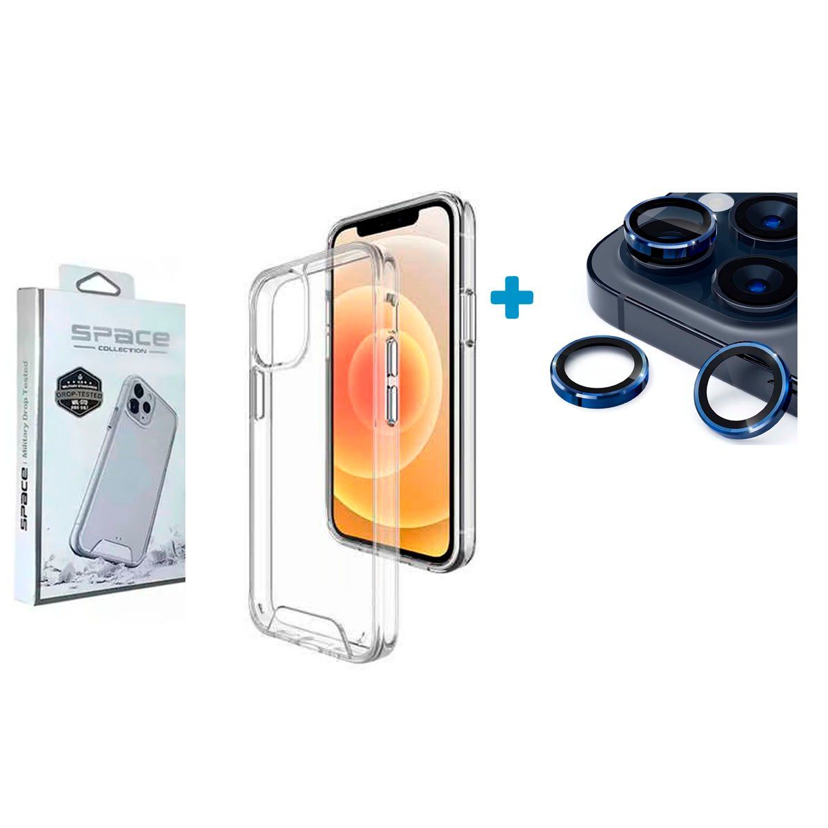 GENERICO - Case Space + Protector De Cámara Para iPhone 16 Azul