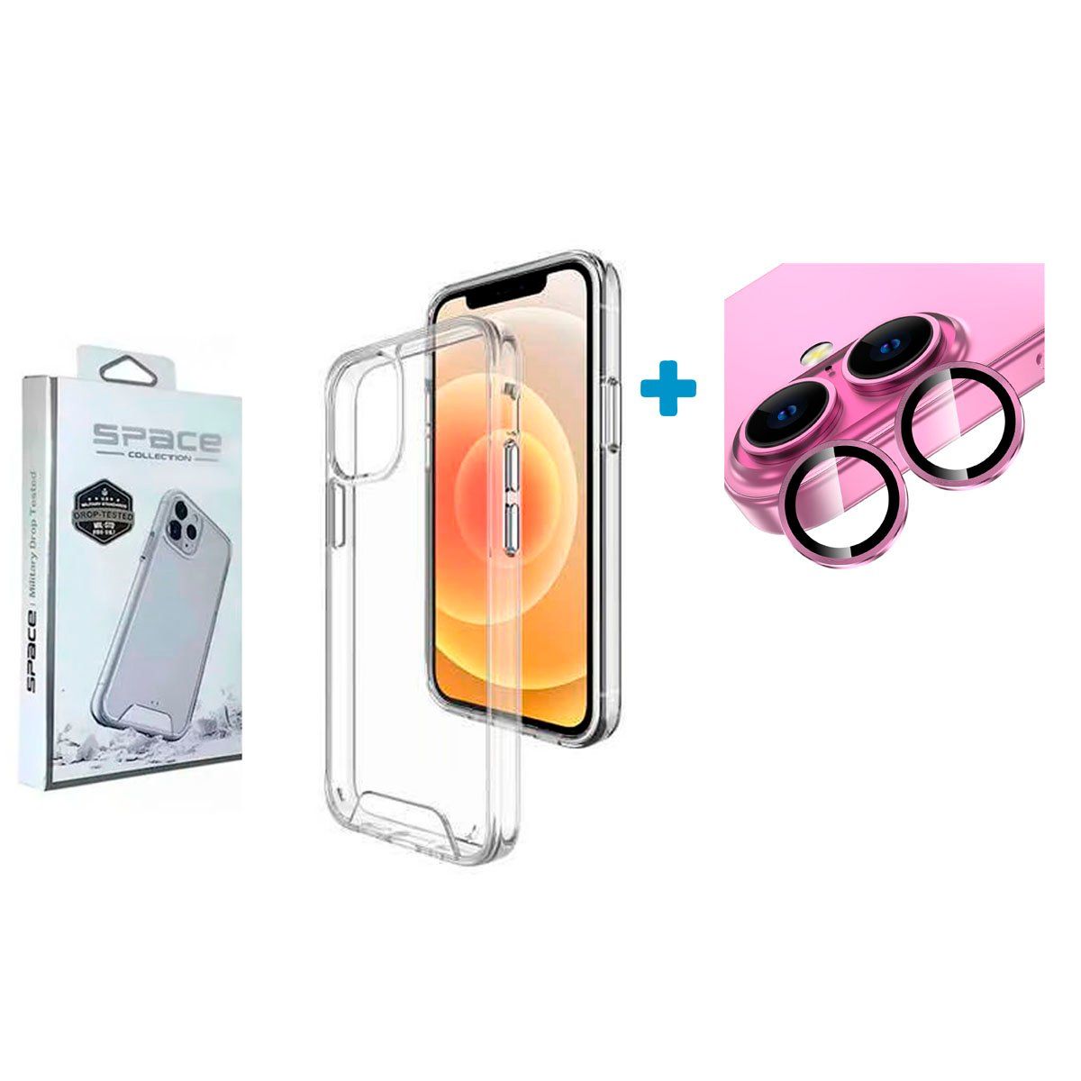 GENERICO - Case Space + Protector De Cámara Para iPhone 16 Rosa