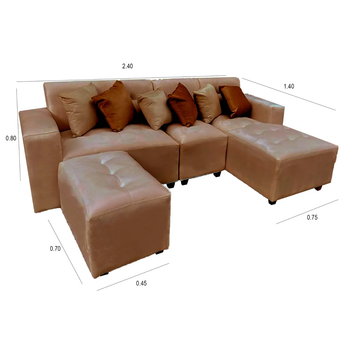 GENERICO - SECCIONAL MODELO CHAICE LONGUE DORADO