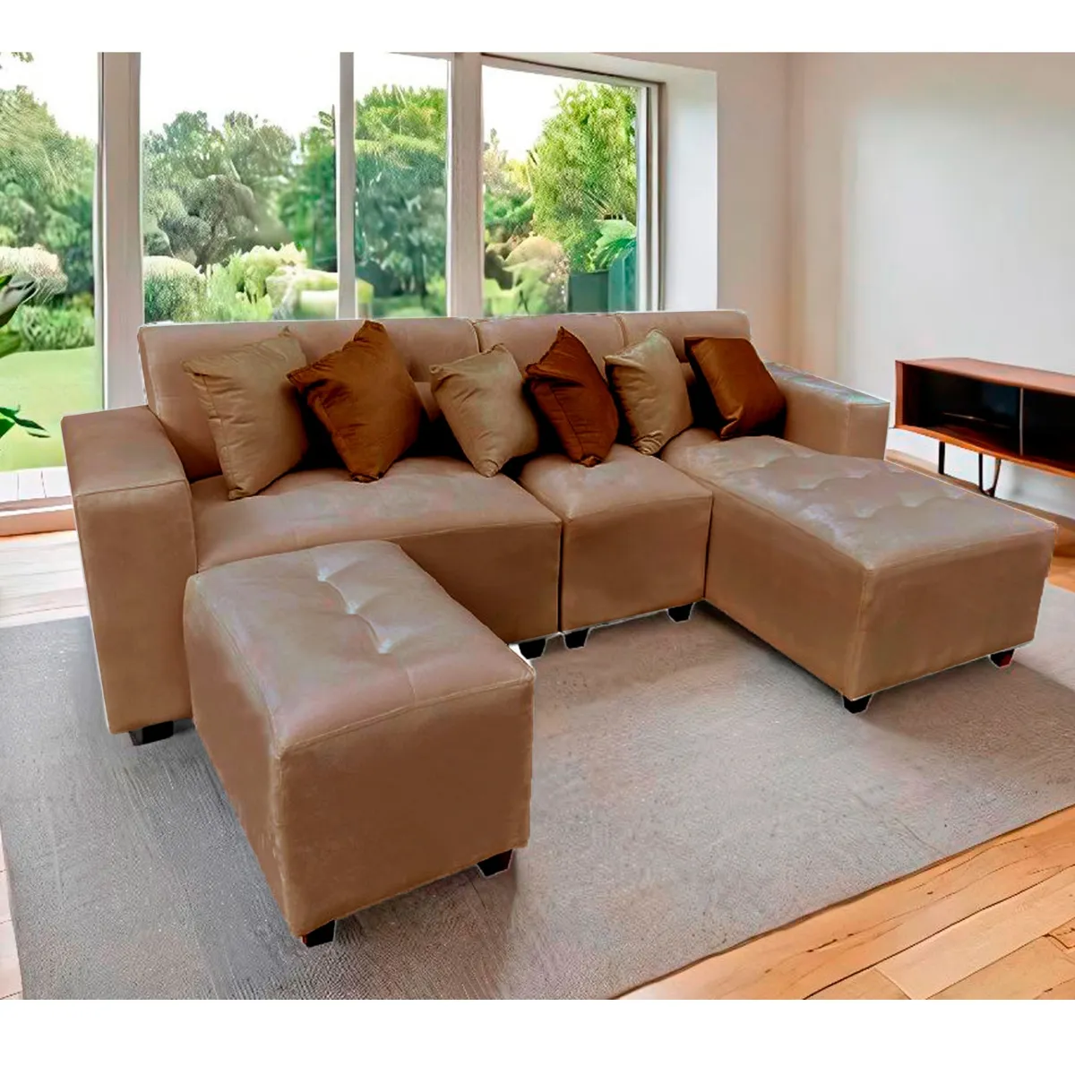 GENERICO - SECCIONAL MODELO CHAICE LONGUE DORADO