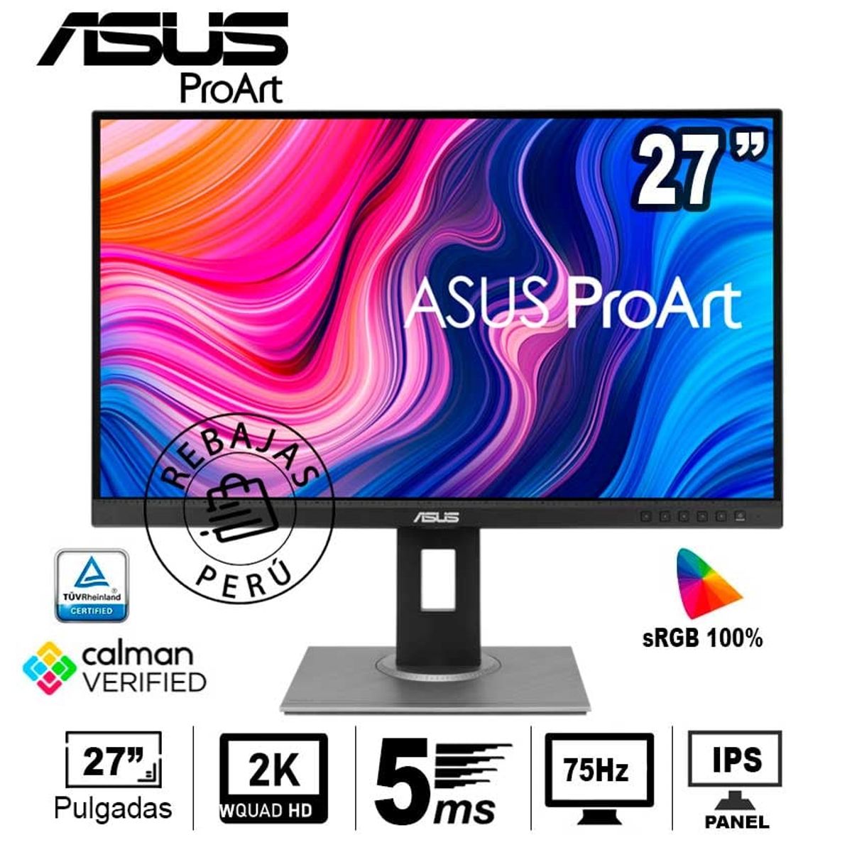ASUS - Monitor ASUS ProArt PA278QV 27 WQHD IPS 100% sRGB Precisión de Color