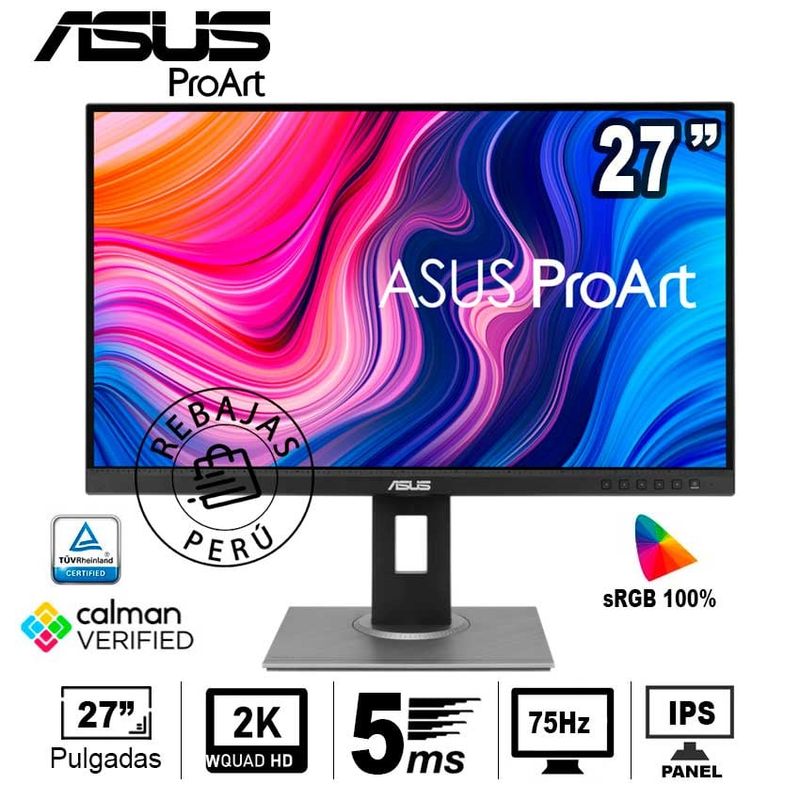 ASUS - Monitor ASUS ProArt PA278QV 27 WQHD IPS 100% sRGB Precisión de Color