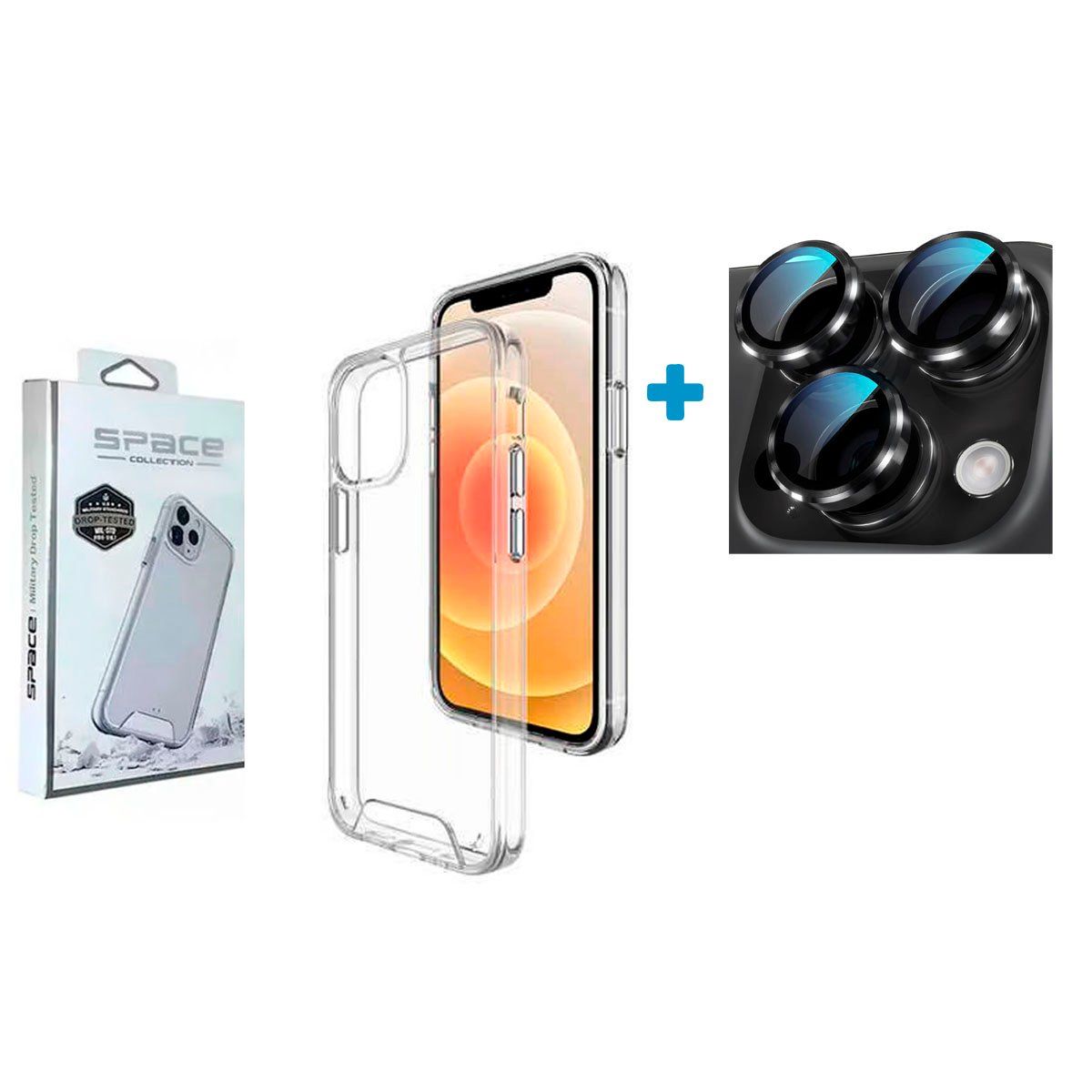 GENERICO - Case Space + Protector De Cámara Para iPhone 16 Pro Negro
