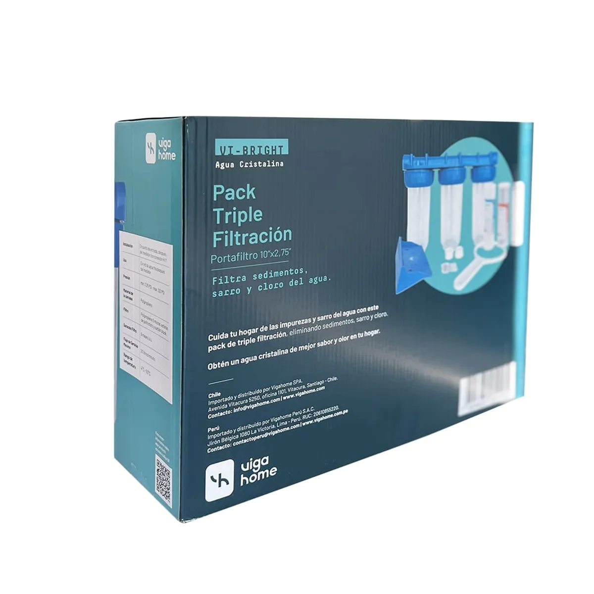 VIGAHOME - Pack Triple Filtración Sedimentos + Cloro + Sarro