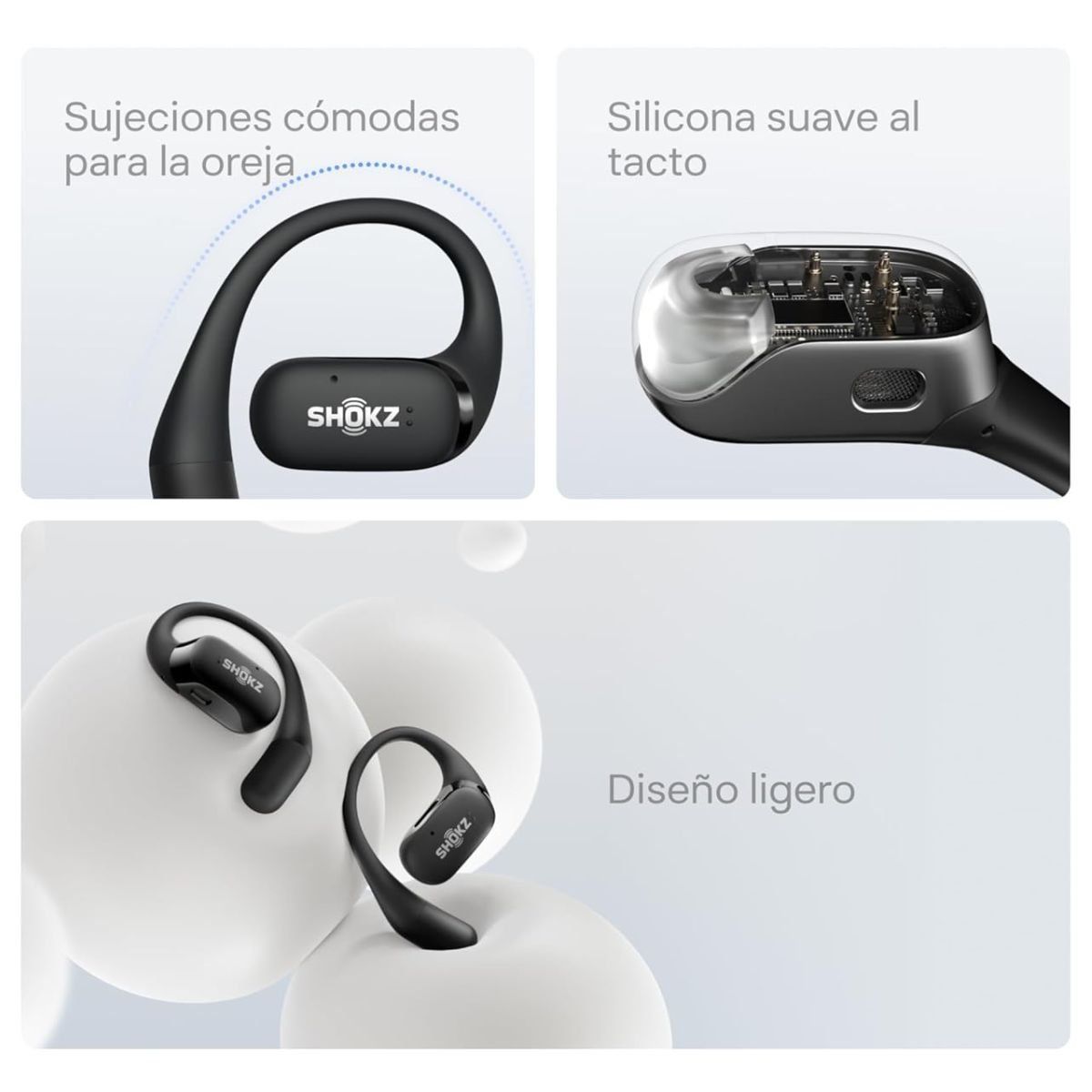 SHOKZ - Shokz - Audífono OpenFit T910 True Wireless Open Ears - Black