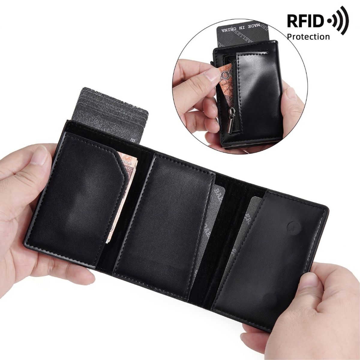 BAELLERRY - TARJETERO Y BILLETERA POP UP  DE CUERO VEGANO PU K9323