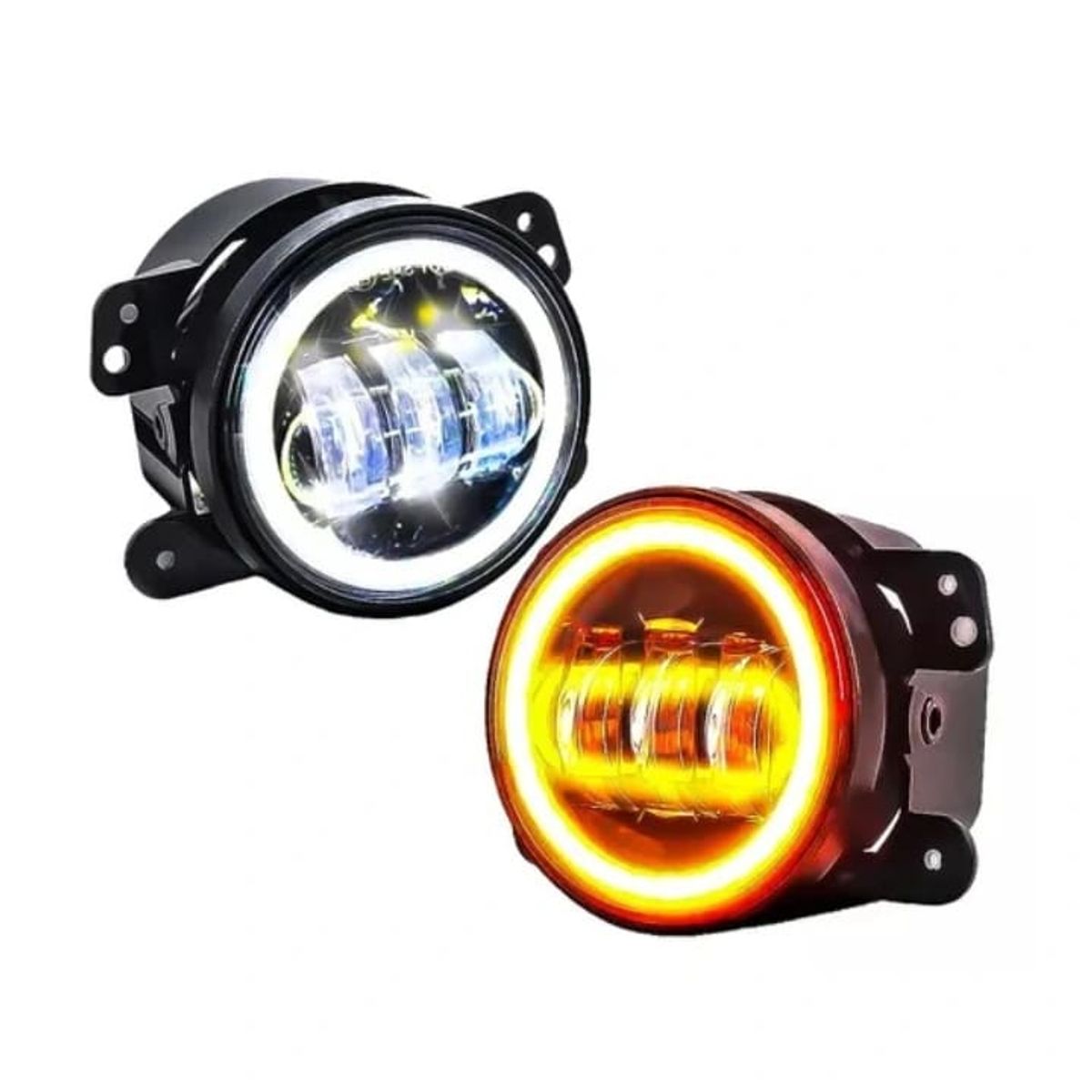 GENERICO - Par faros Led Ojos Ángel 3.5"  dual AMARILLO Y BLANCO