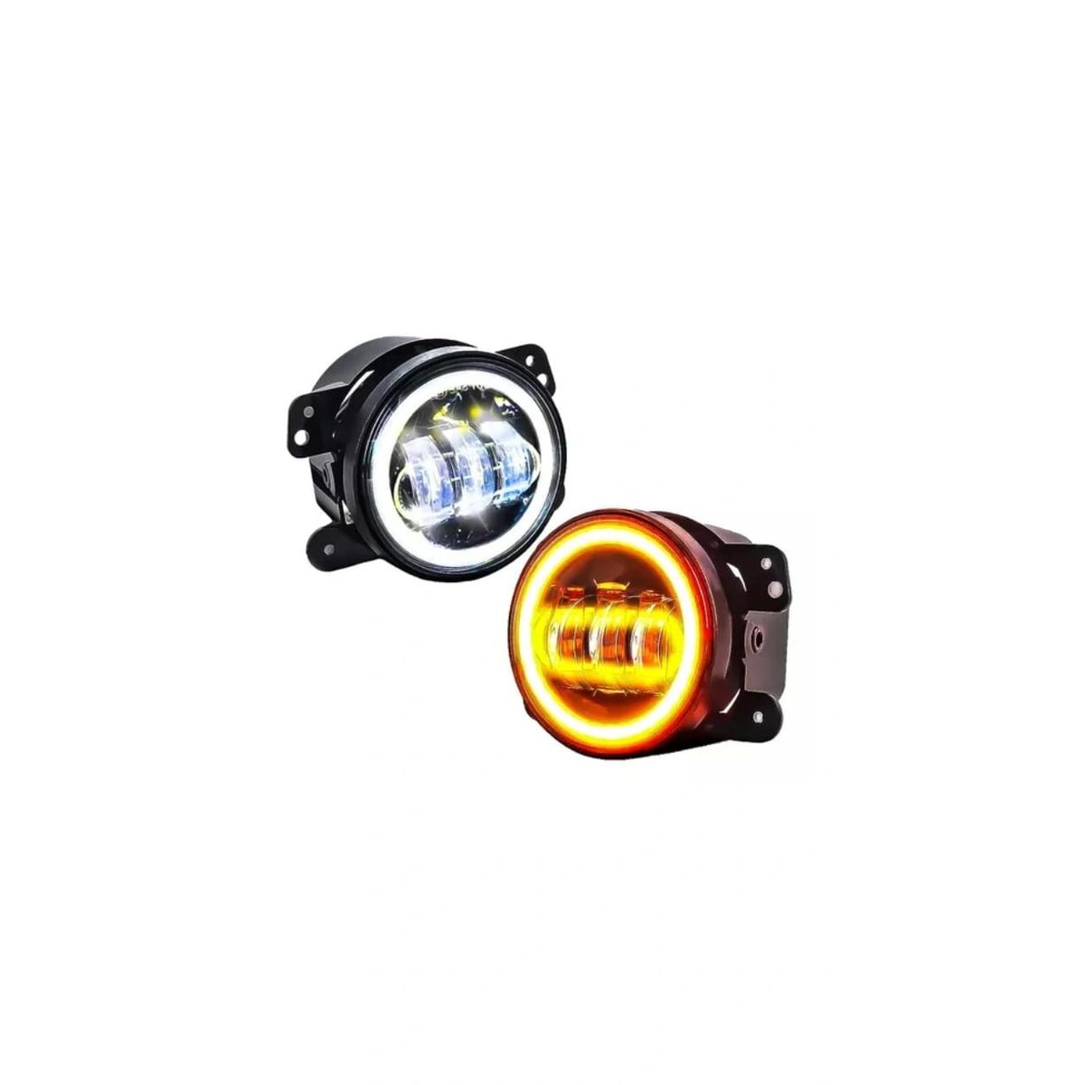 GENERICO - Par faros Led Ojos Ángel 3.5"  dual AMARILLO Y BLANCO