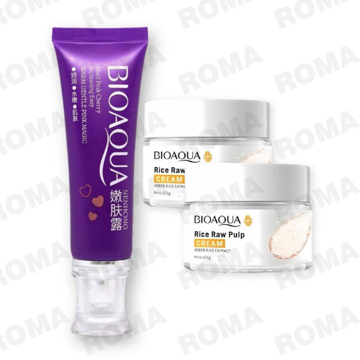 BIOAQUA - PACK CREMA BLANQUEADORA DE ZONAS y 2 CREMAS ACLARANTES DE ARROZ BIOAQUA
