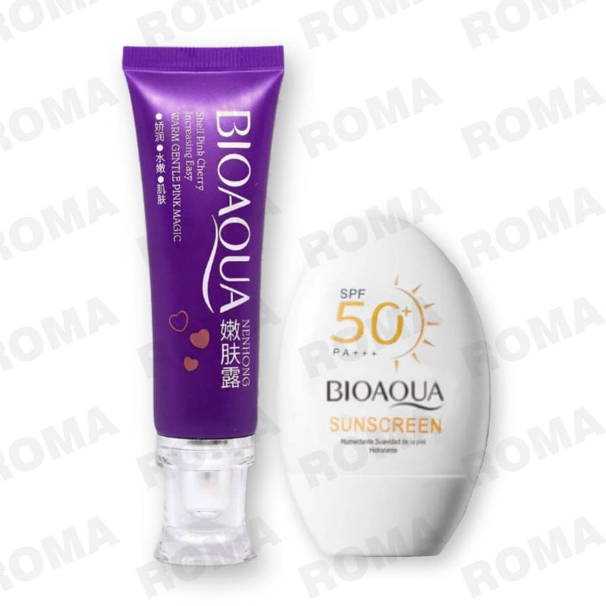 BIOAQUA - PACK CREMA BLANQUEADORA DE ZONAS y PROTECTOR SOLAR HIDRATANTE SPF50