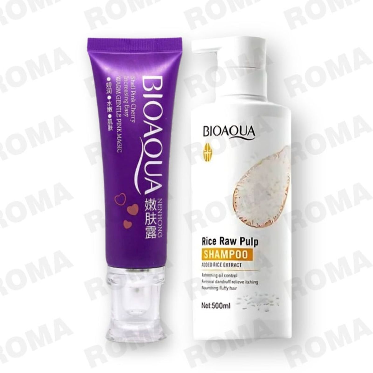 BIOAQUA - PACK CREMA BLANQUEADORA DE ZONAS y SHAMPOO DE ARROZ BIOAQUA