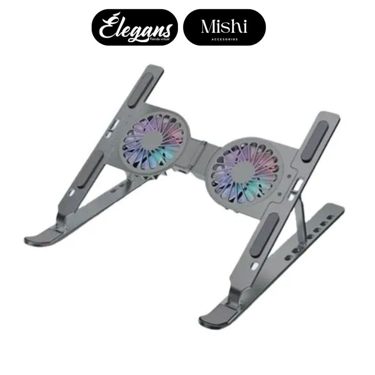 ROMAX - Soporte con ventilador para laptop color silver SZ12256 Élegans