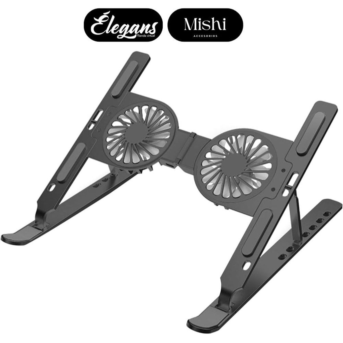 ROMAX - Soporte con ventilador para laptop color negro SZ12256 Élegans