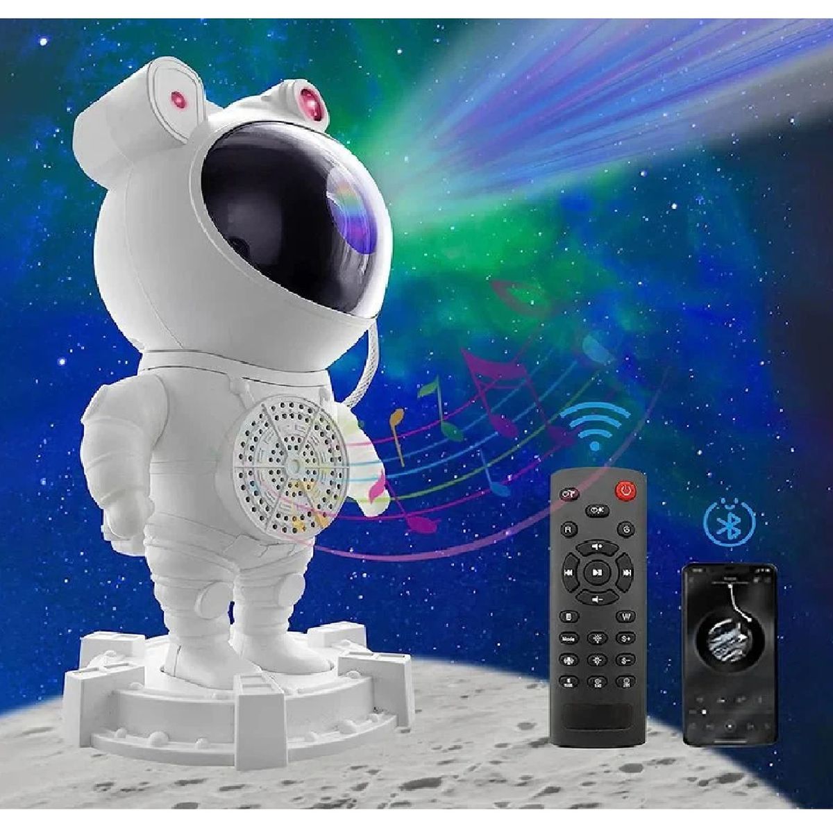 GENERICO - PARLANTE BLUETOOTH PROYECTOR DE GALAXIA MUÑECO ASTRONAUTA