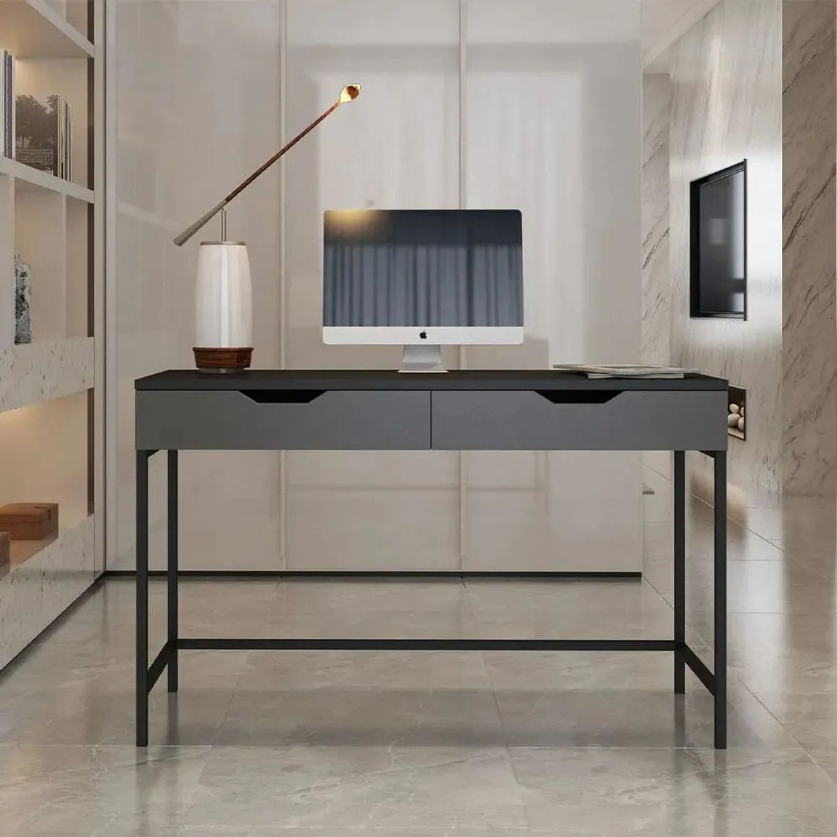 TU MESITA - Escritorio Calvino Negro 125 cm