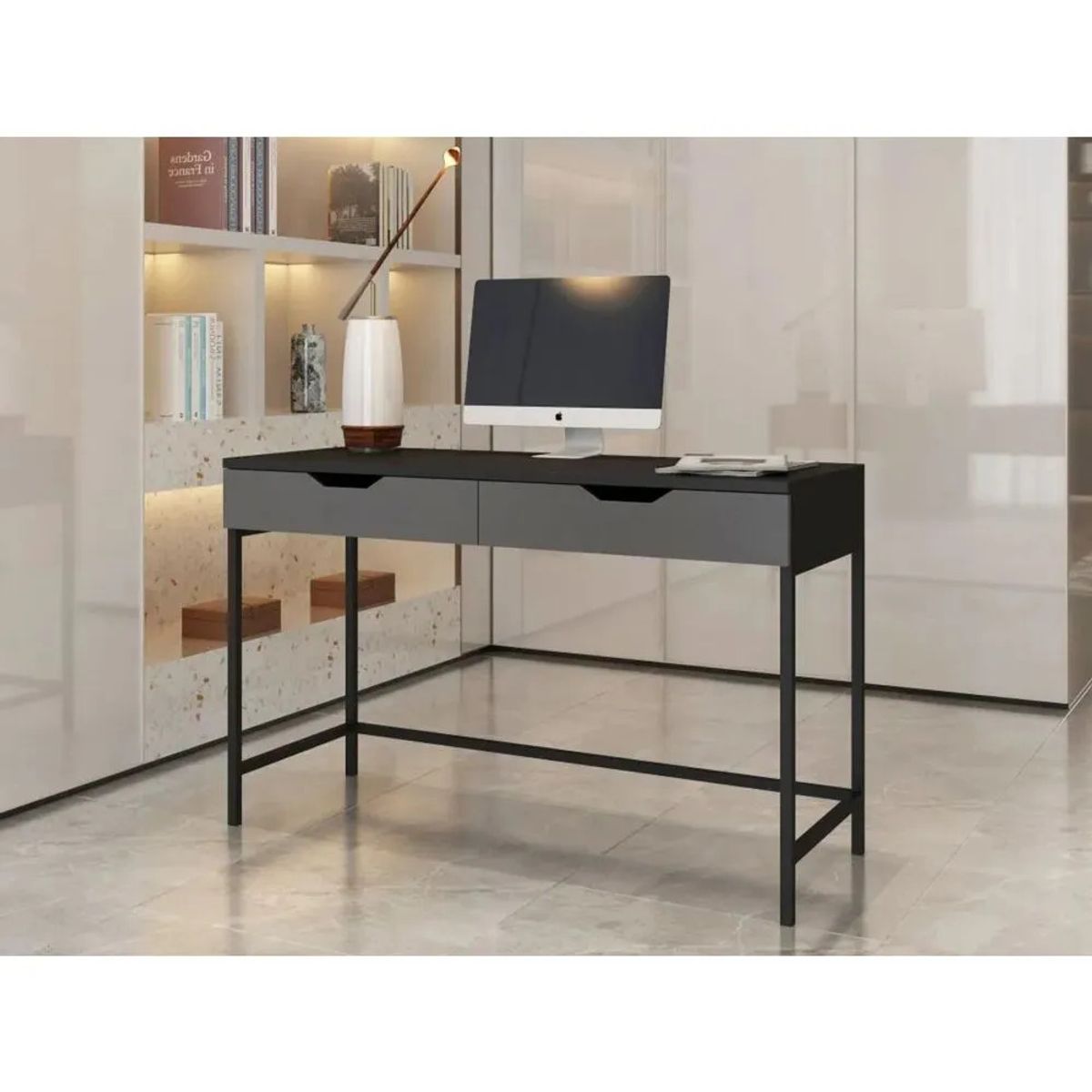 TU MESITA - Escritorio Calvino Negro 125 cm