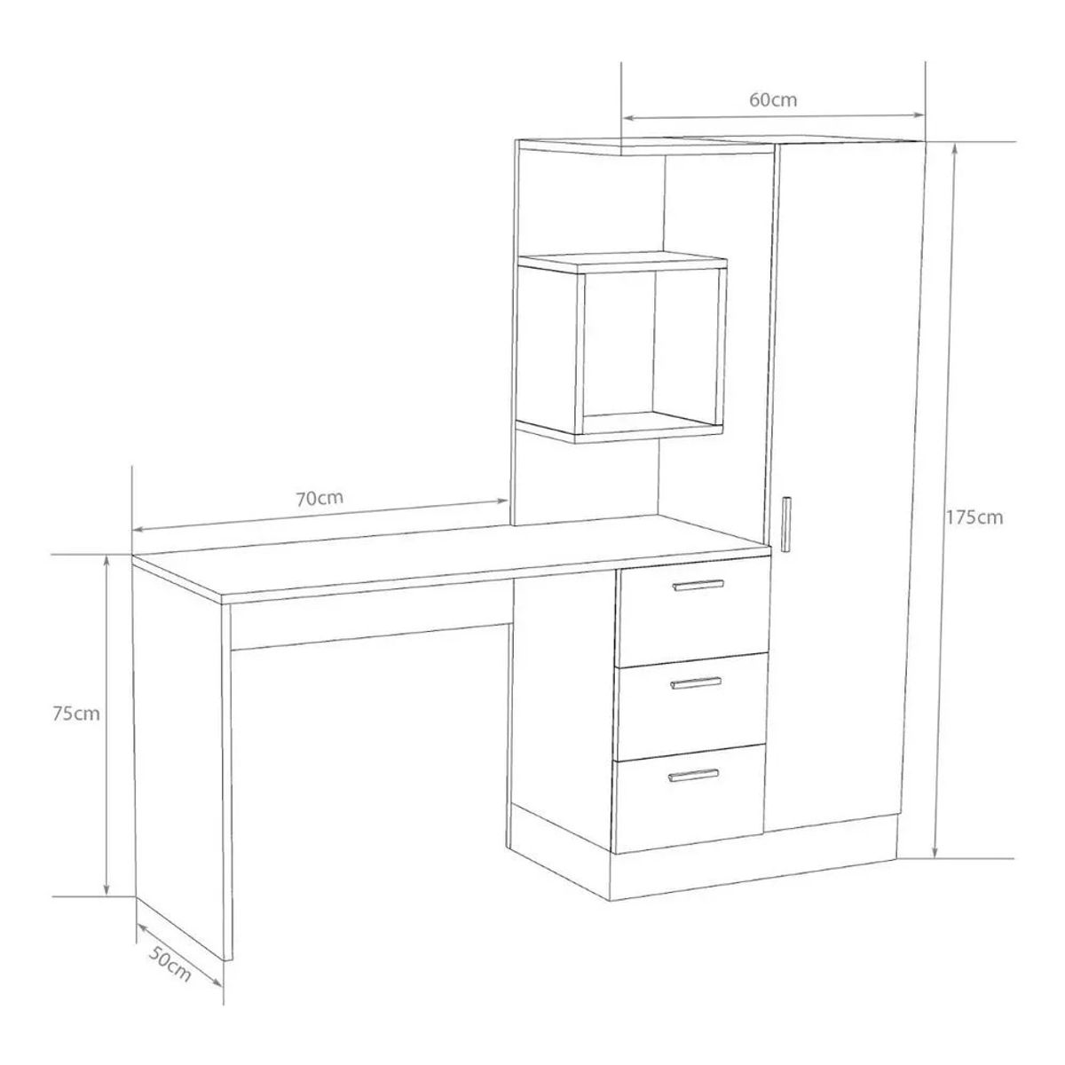TU MESITA - Escritorio con Armario Juvenil Juno color BlancoDuna TU MESITA