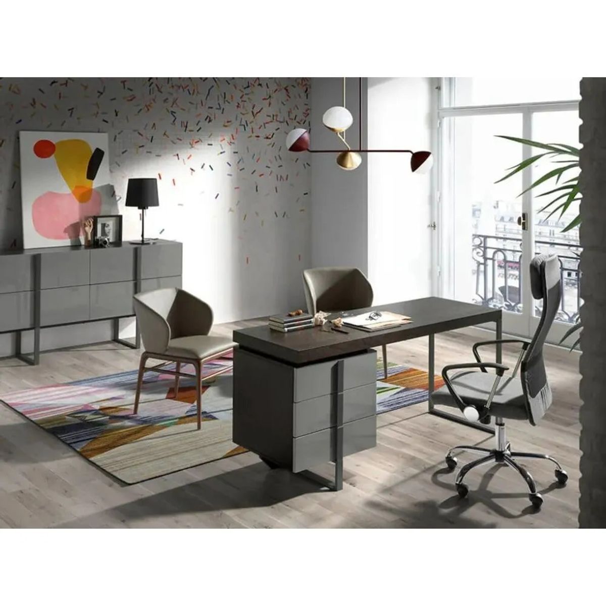 TU MESITA - Escritorio Contemporáneo Belot Negro 160cm