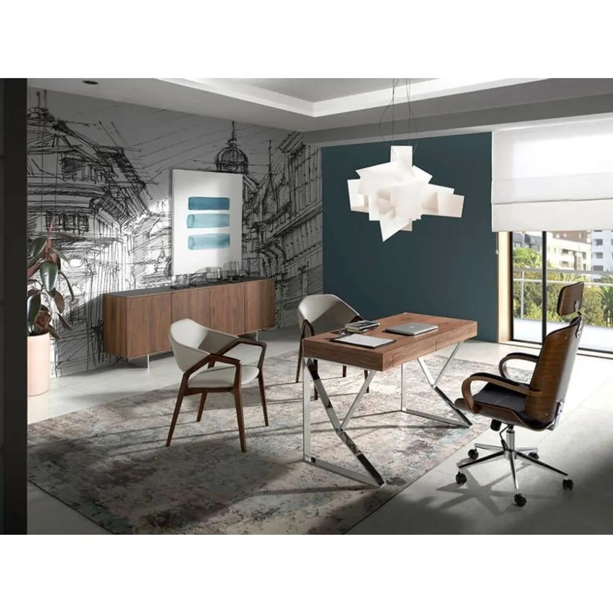 TU MESITA - Escritorio Contemporáneo Uké Marrón 120cm