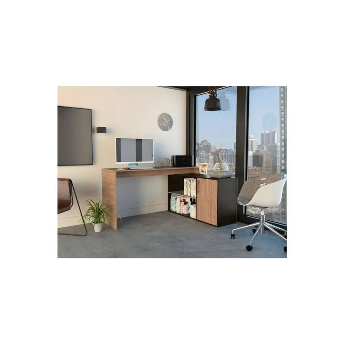 TU MESITA - Escritorio Ejecutivo en L Charles color MielWengue TU MESITA