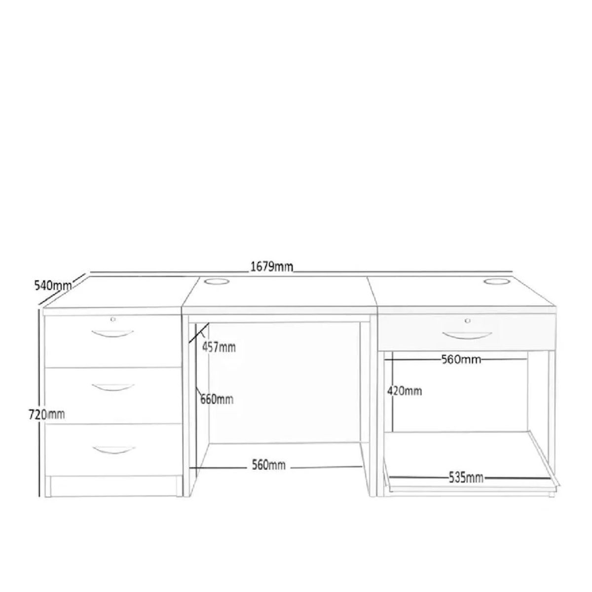 TU MESITA - Escritorio Ejecutivo TU MESITA Felix color Duna 4 cajones
