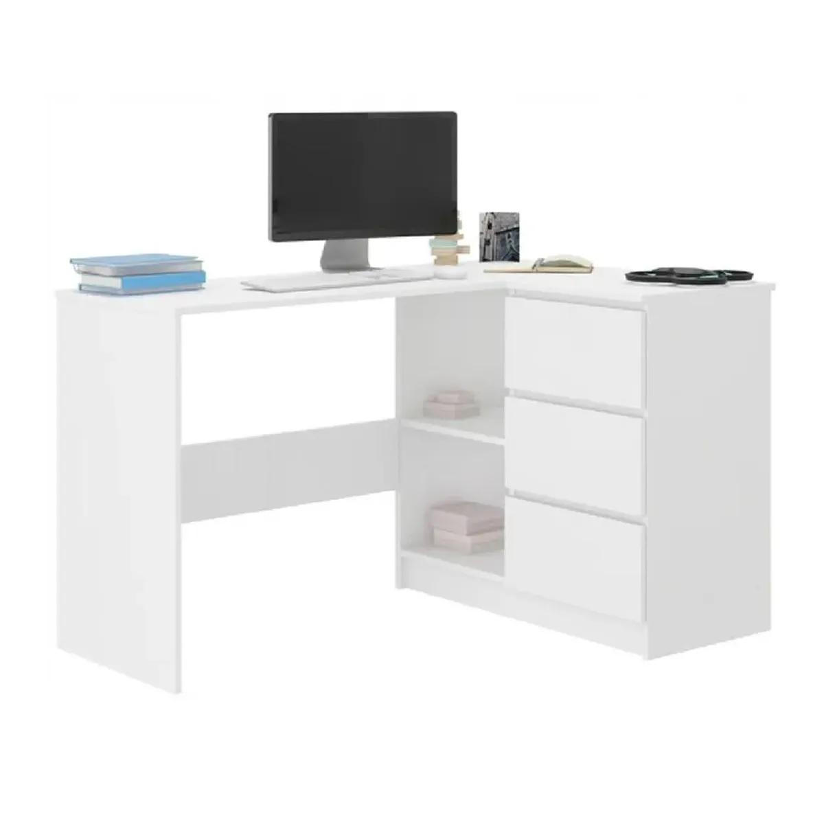 TU MESITA - Escritorio en L Clásico TU MESITA Century color Blanco 3 cajones