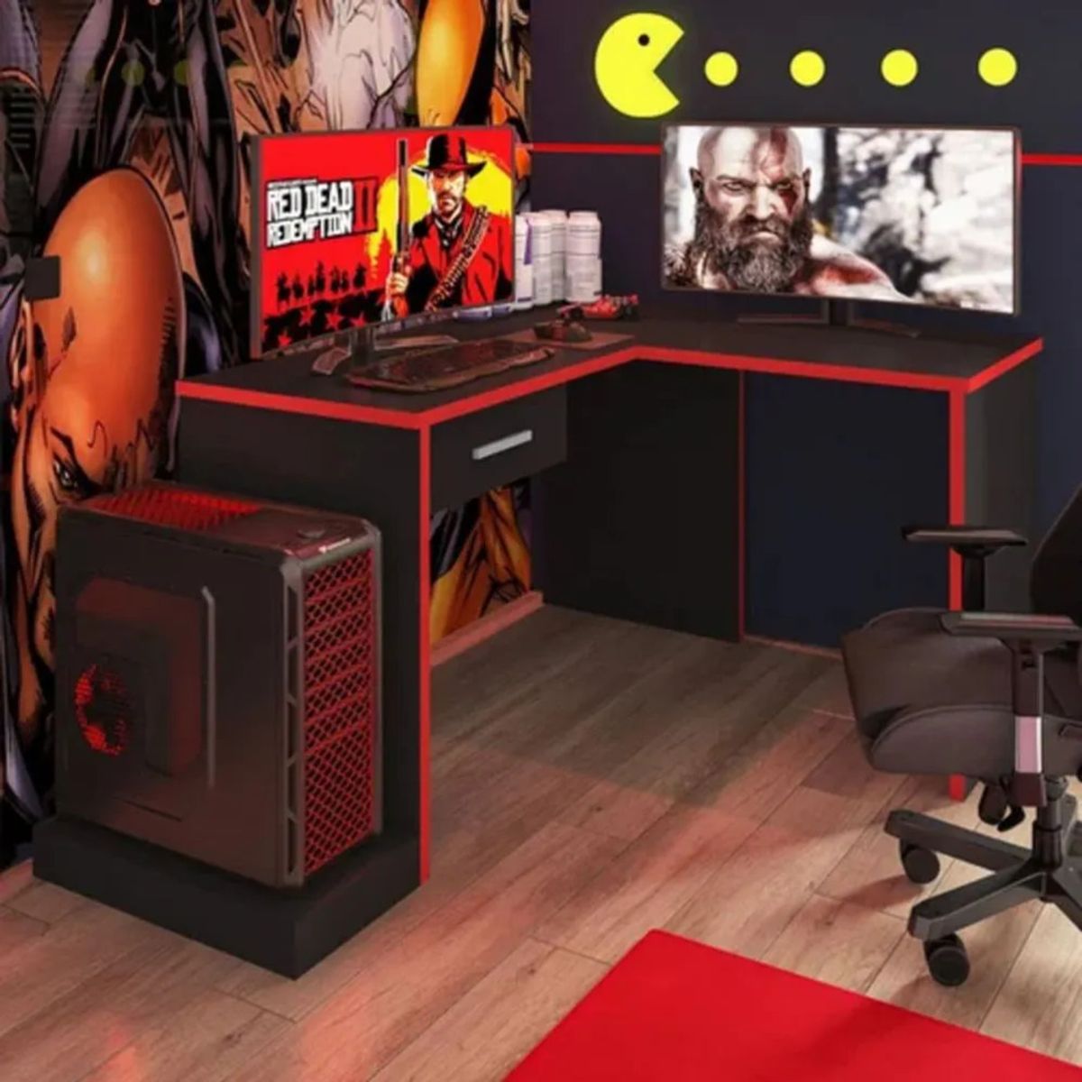 TU MESITA - Escritorio Gamer en L Fede 152cm Negro