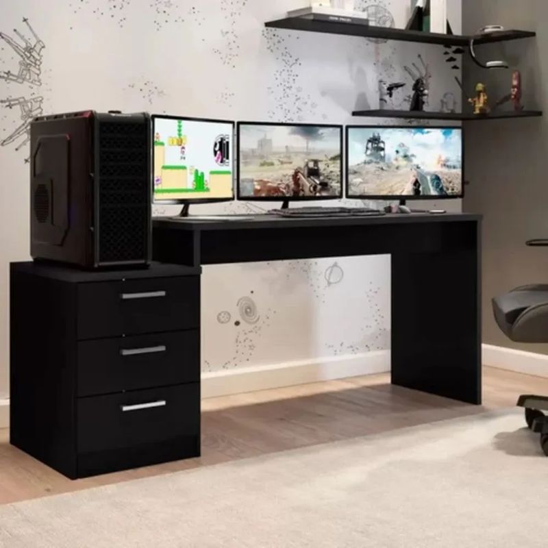 TU MESITA - Escritorio Gamer Moderno Muzero Negro