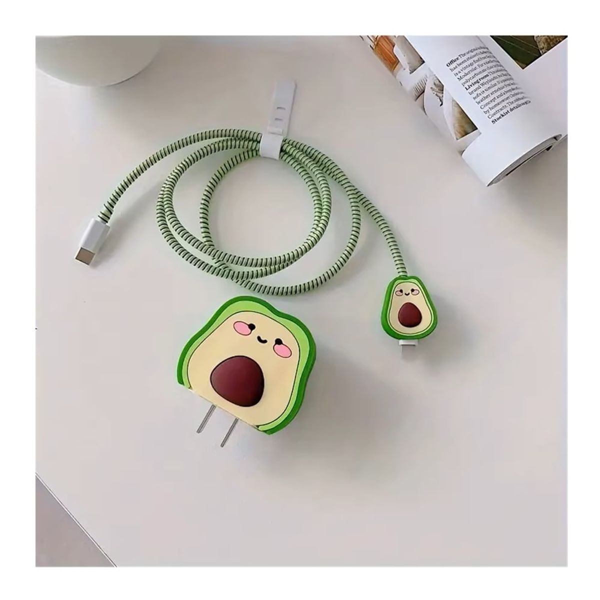 GENERICO - Funda De Silicona Protector Para Cargador Iphone 20w Palta Verde