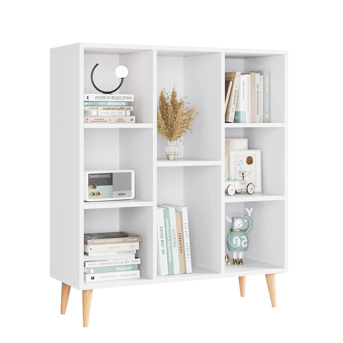 GENERICO - Librero Nórdico Funcional con Patas Vintage 85 cm