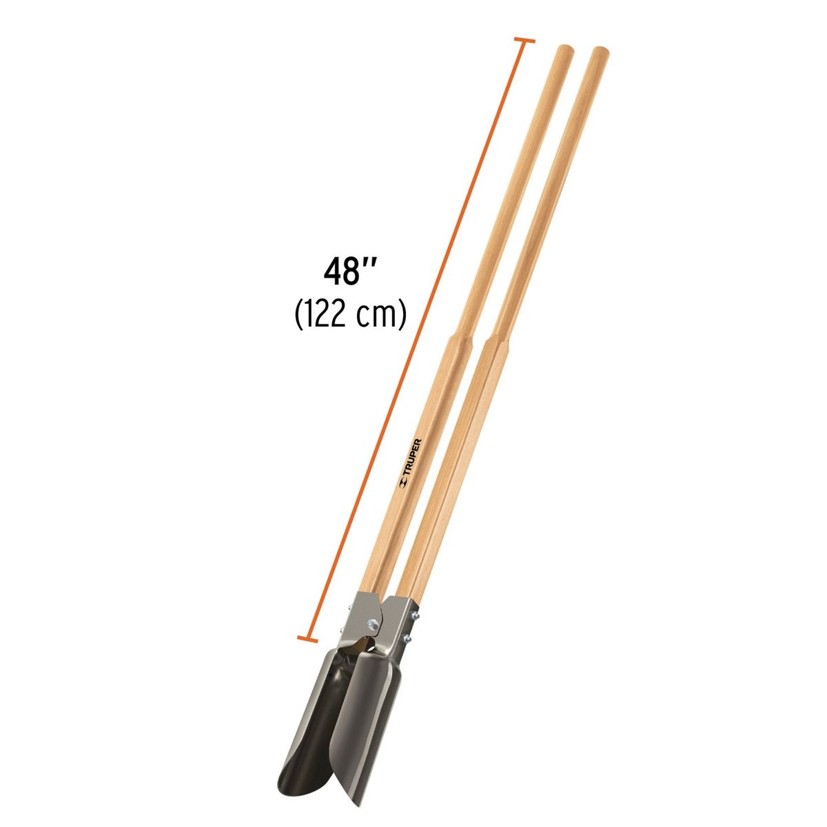 TRUPER - Cavador de pozo a tierra, mango de madera, 45 " Truper