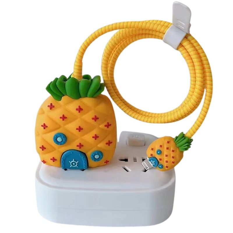 GENERICO - Funda De Silicona Protector Para Cargador Iphone 20w Piña Casa