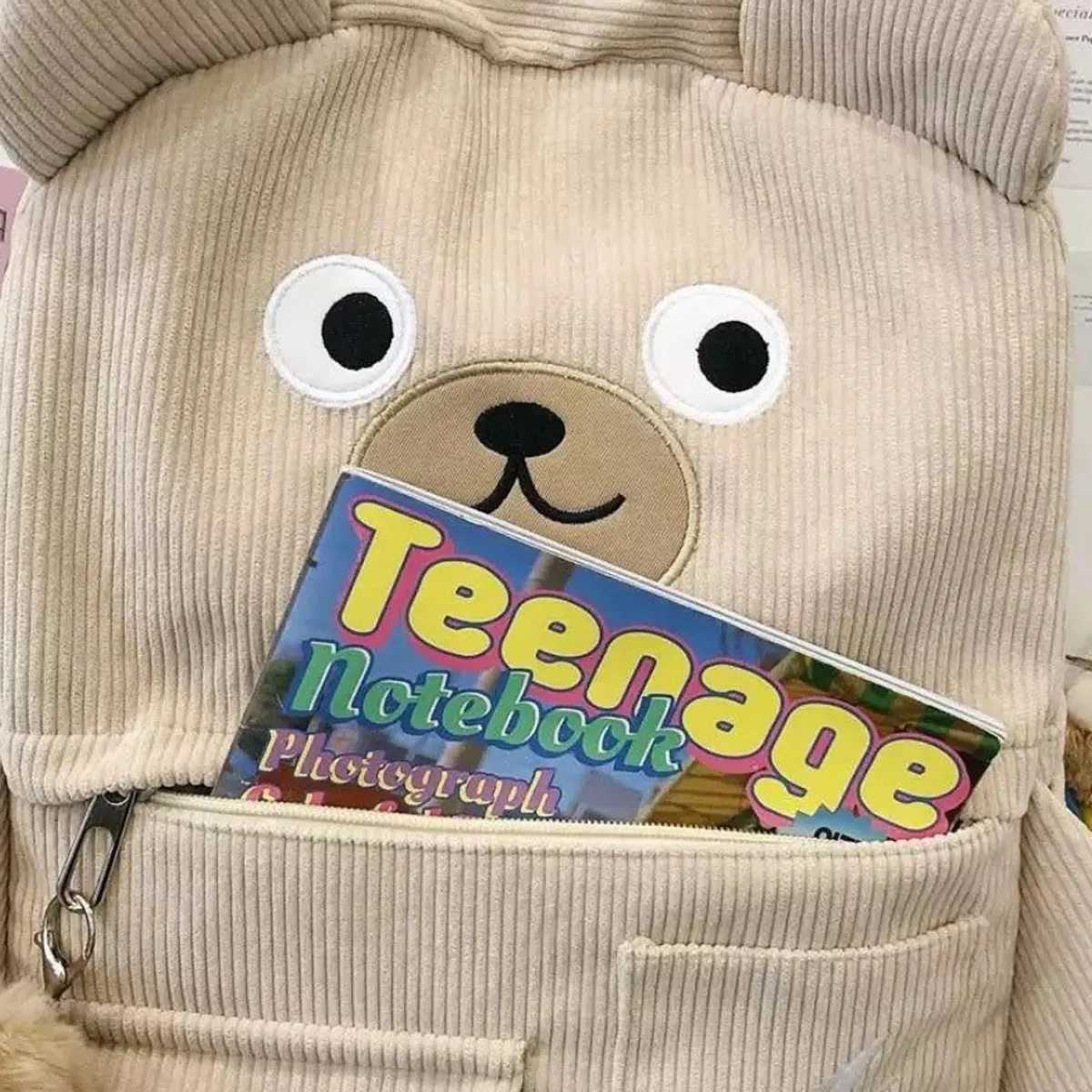 GENERICO - MOCHILA OSO CORDUROY - KAWAII