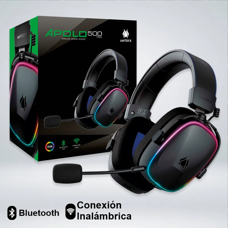 ANTRYX - AUDIFONO GAMER ANTRYX APOLO 500 TRIX BLACK EN 3 MODOS DE CONEXION