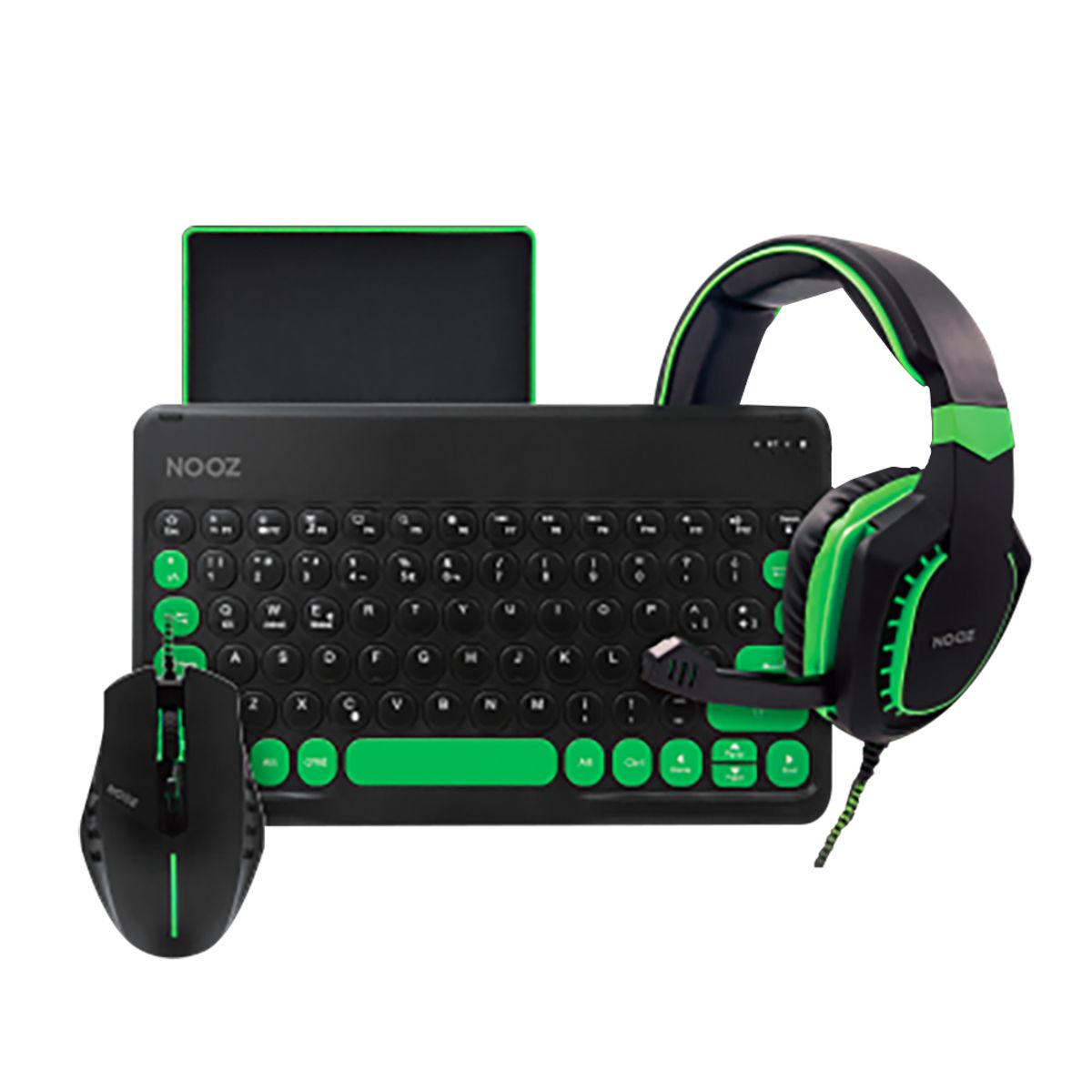 NOOZ - Combo Gamer Nooz Audífonos Gamer + Teclado +Mouse + Mousepad NZG-8147K