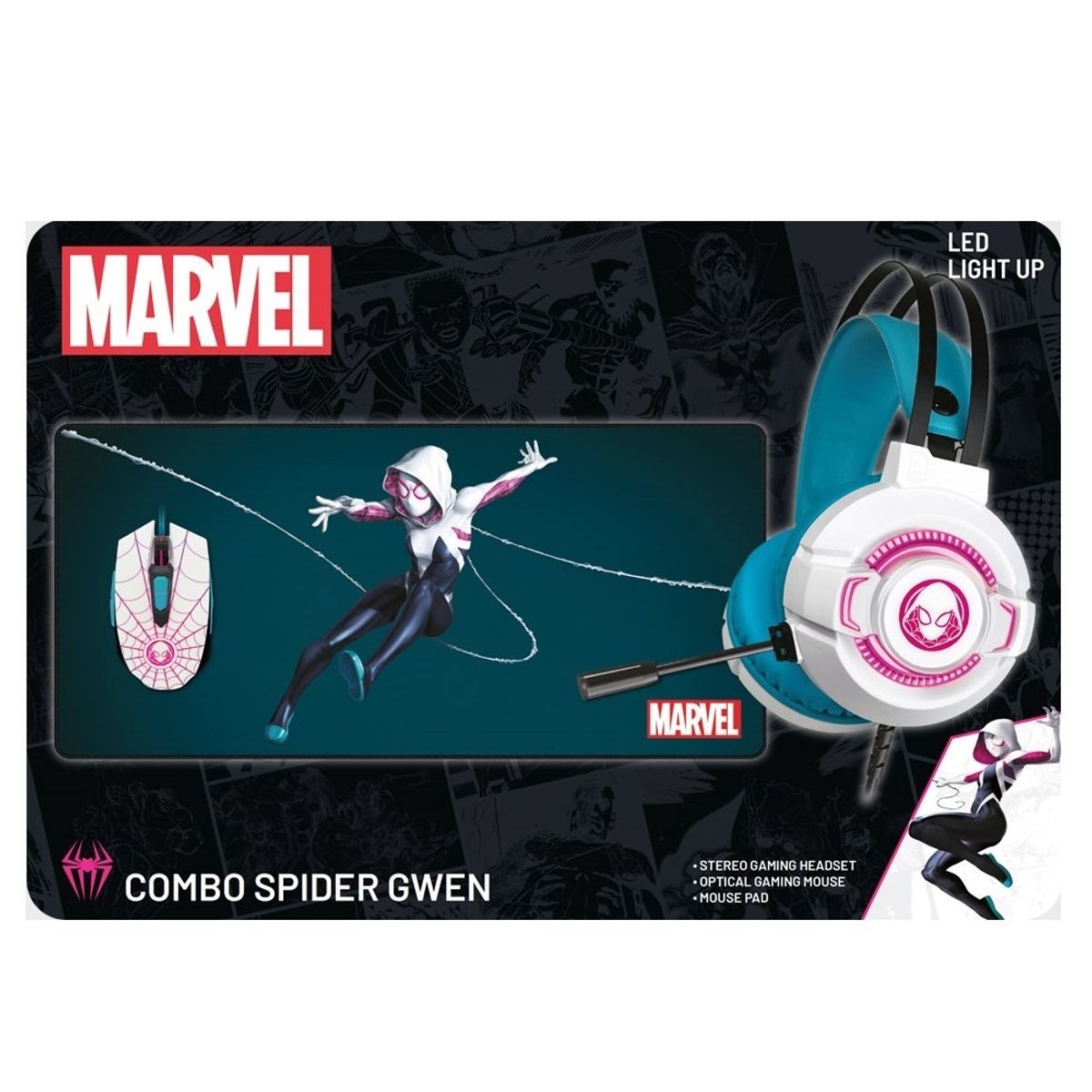 XTECH - Pack Xtech Ghost Spider Audífonos + Mouse + Mouse PAD