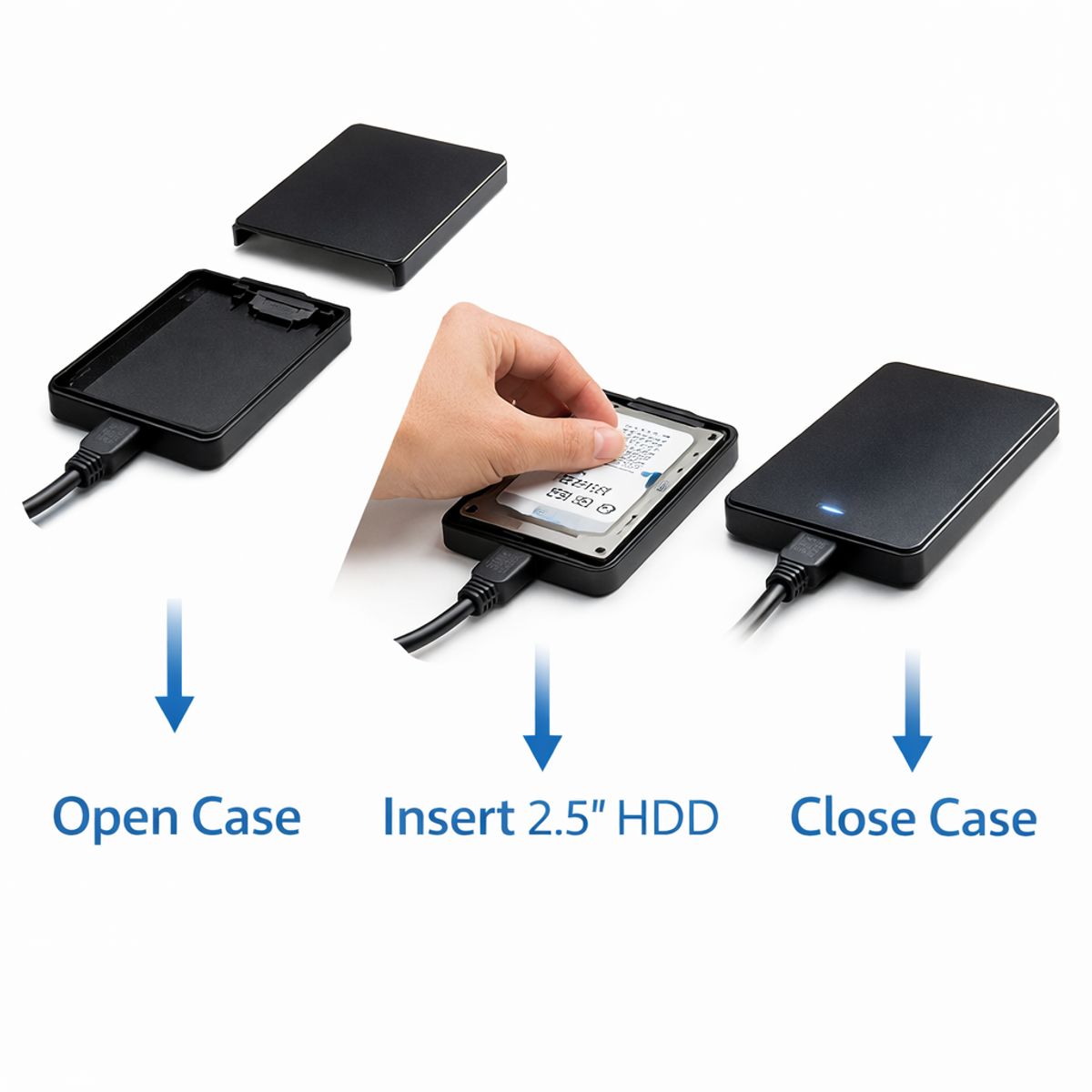 GENERICO - Case para Disco Duro Externo SATA 2.5" – USB 3.0