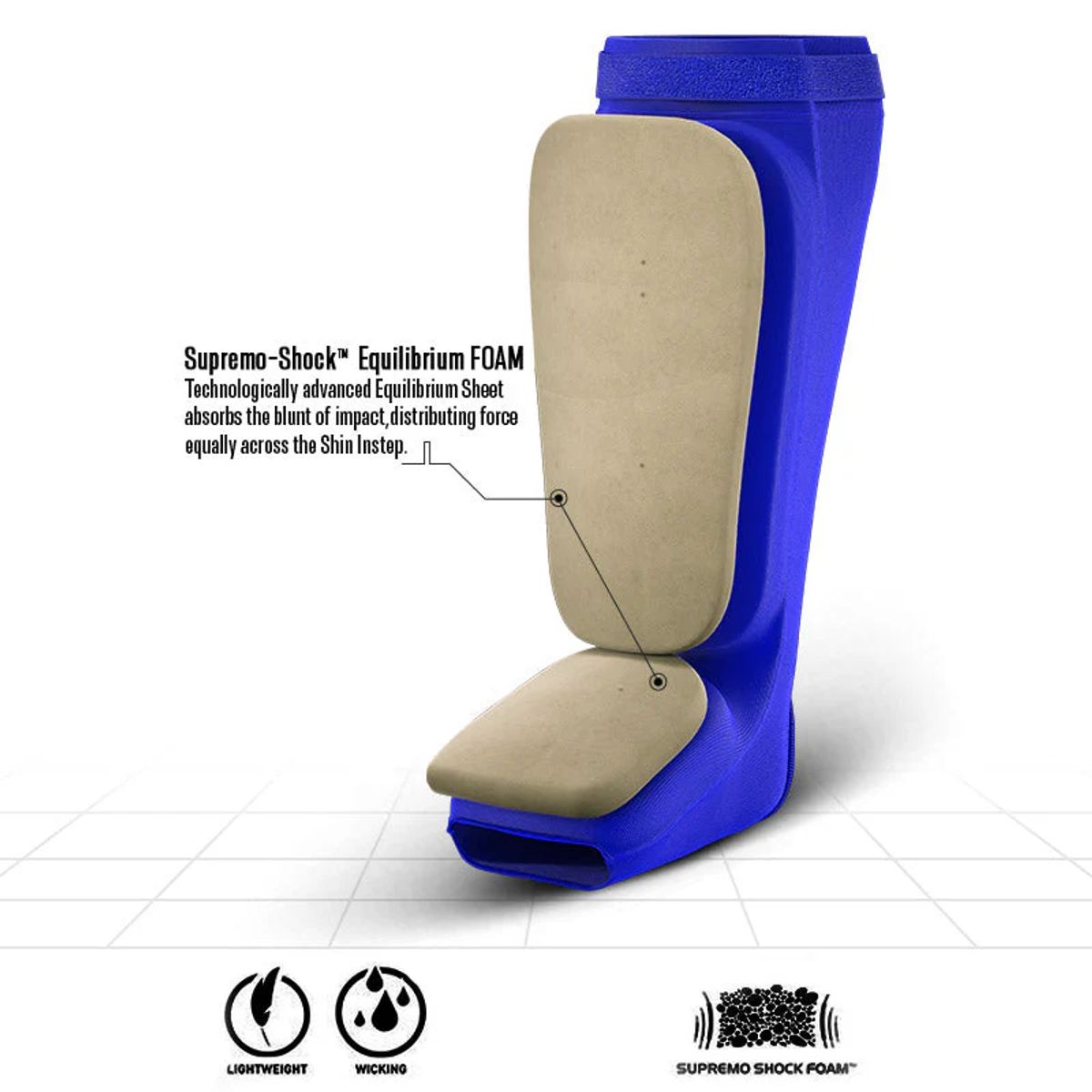 RDX - Canilleras con Empeine de Espuma MMA SIB Azul - XL