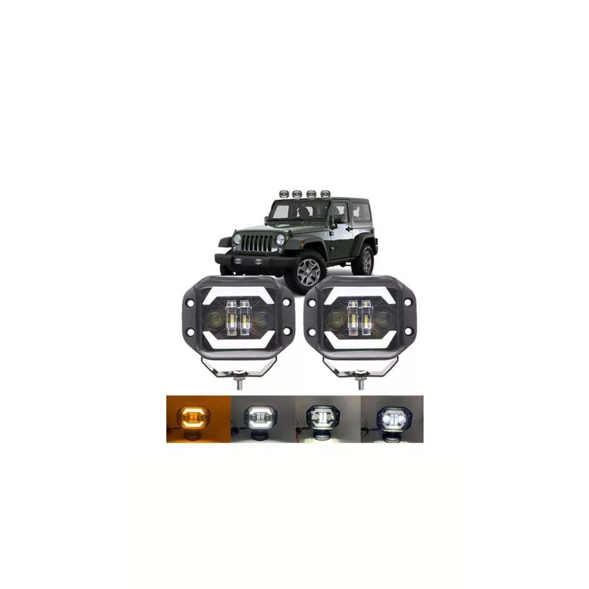 GENERICO - Faros Led 5 Emportrables Alto Y Bajo H4 Con Drl Ámbar
