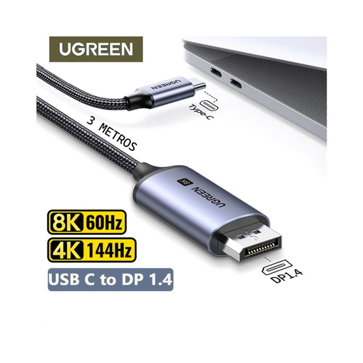 UGREEN - Adaptador UGREEN CM556 USB-C a Displayport 8K