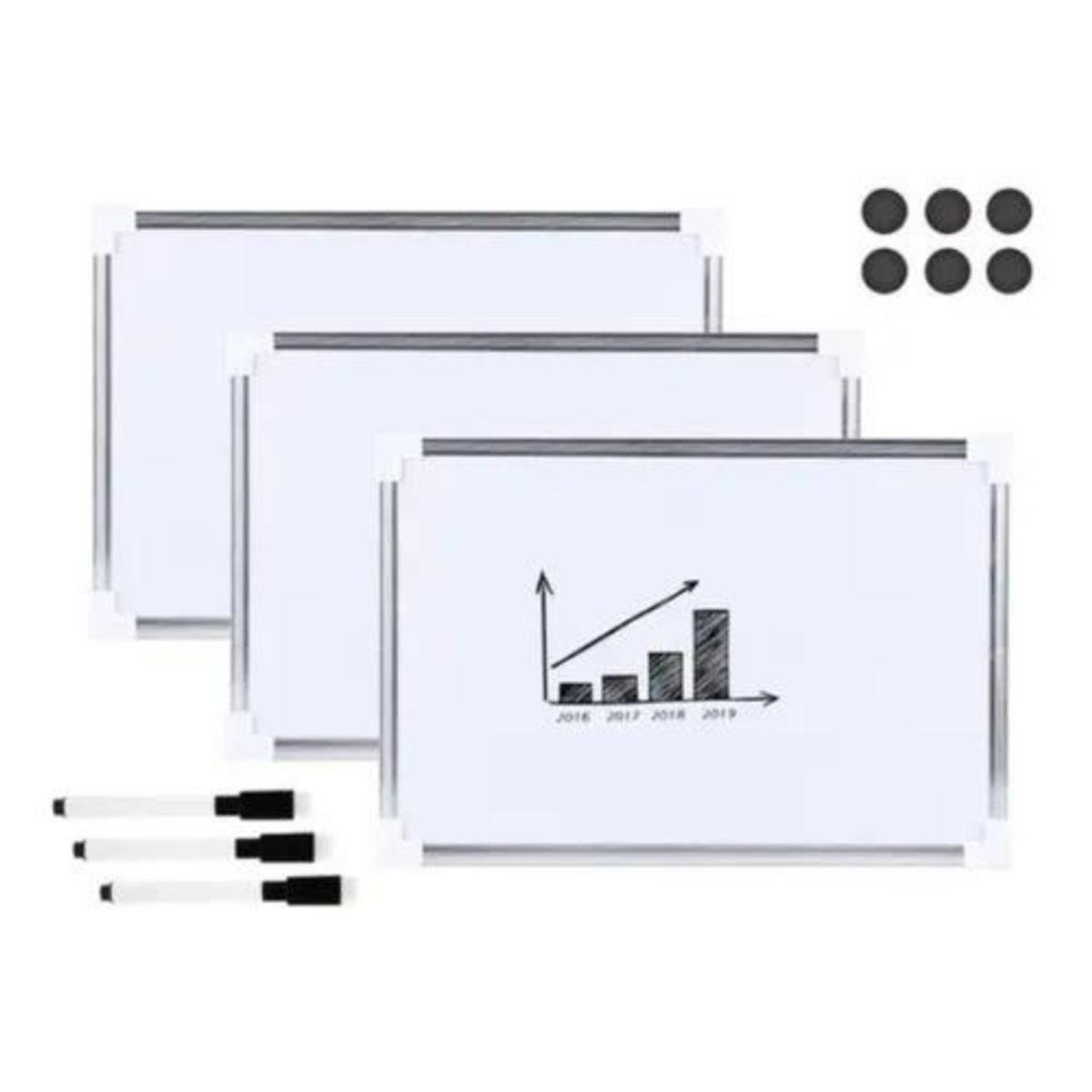 GENERICO - Pizarra Acrílica Magnética Doble Cara Blanca de 20 x 30 cm