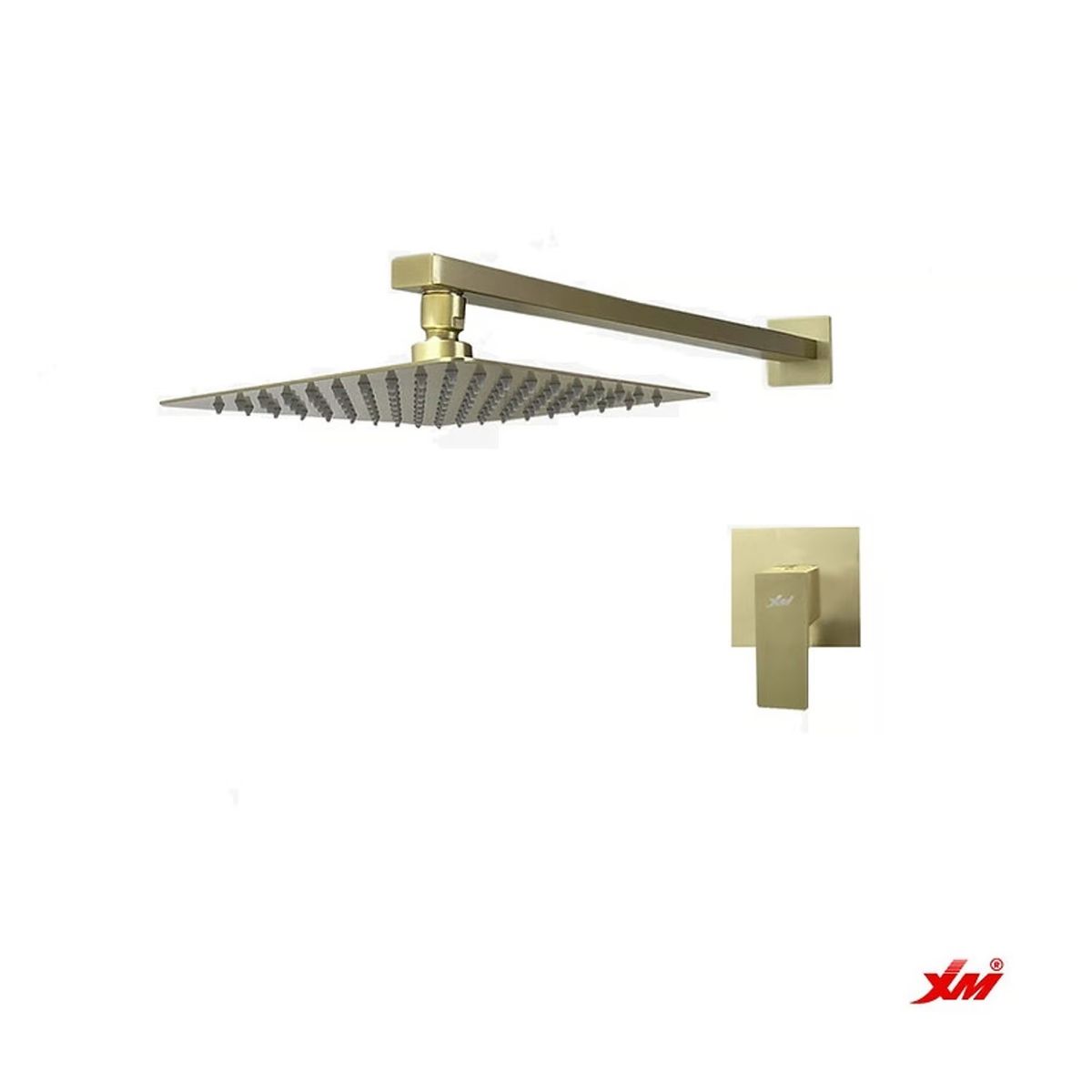 XM - Mescladora + Ducha Española en Acero Inoxidable Satinado Gold