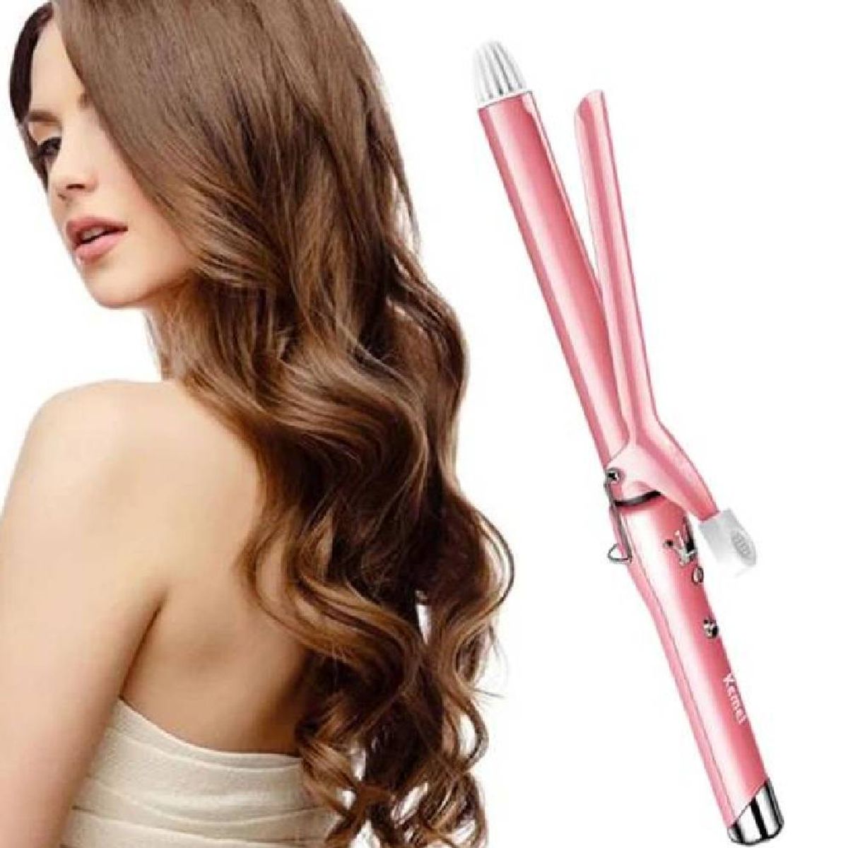 KEMEI - Rizador Ondulador de  22 mm KEMEI de Ceramica Para el Cabello