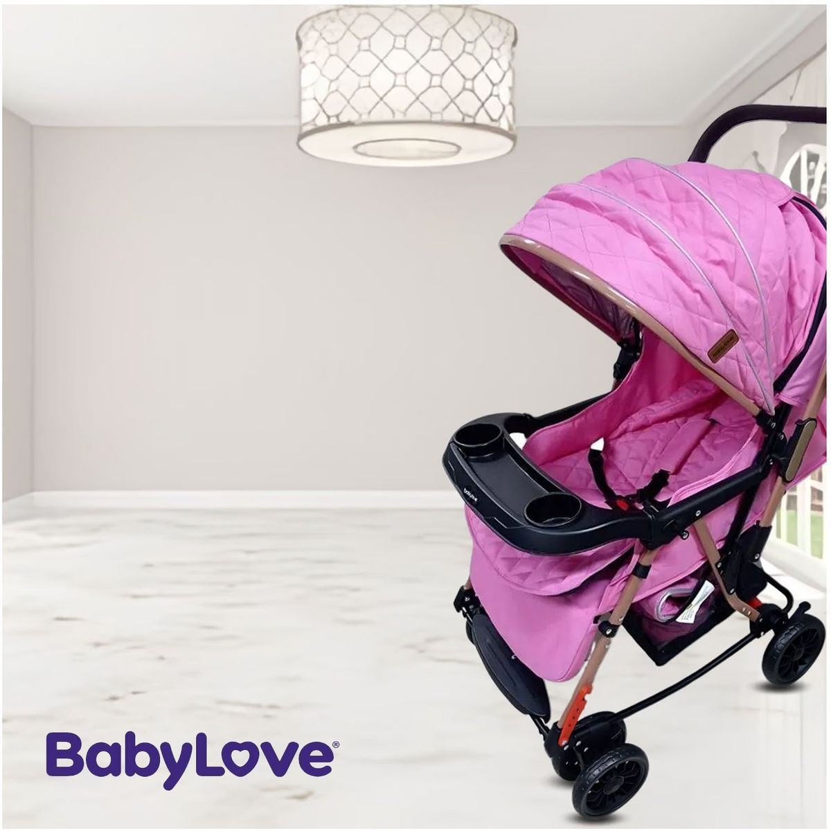 EBABY - Coche Mecedora de Lujo «SEULGI» Dark Pink